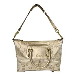 Coach Gold and Cream Satchel
